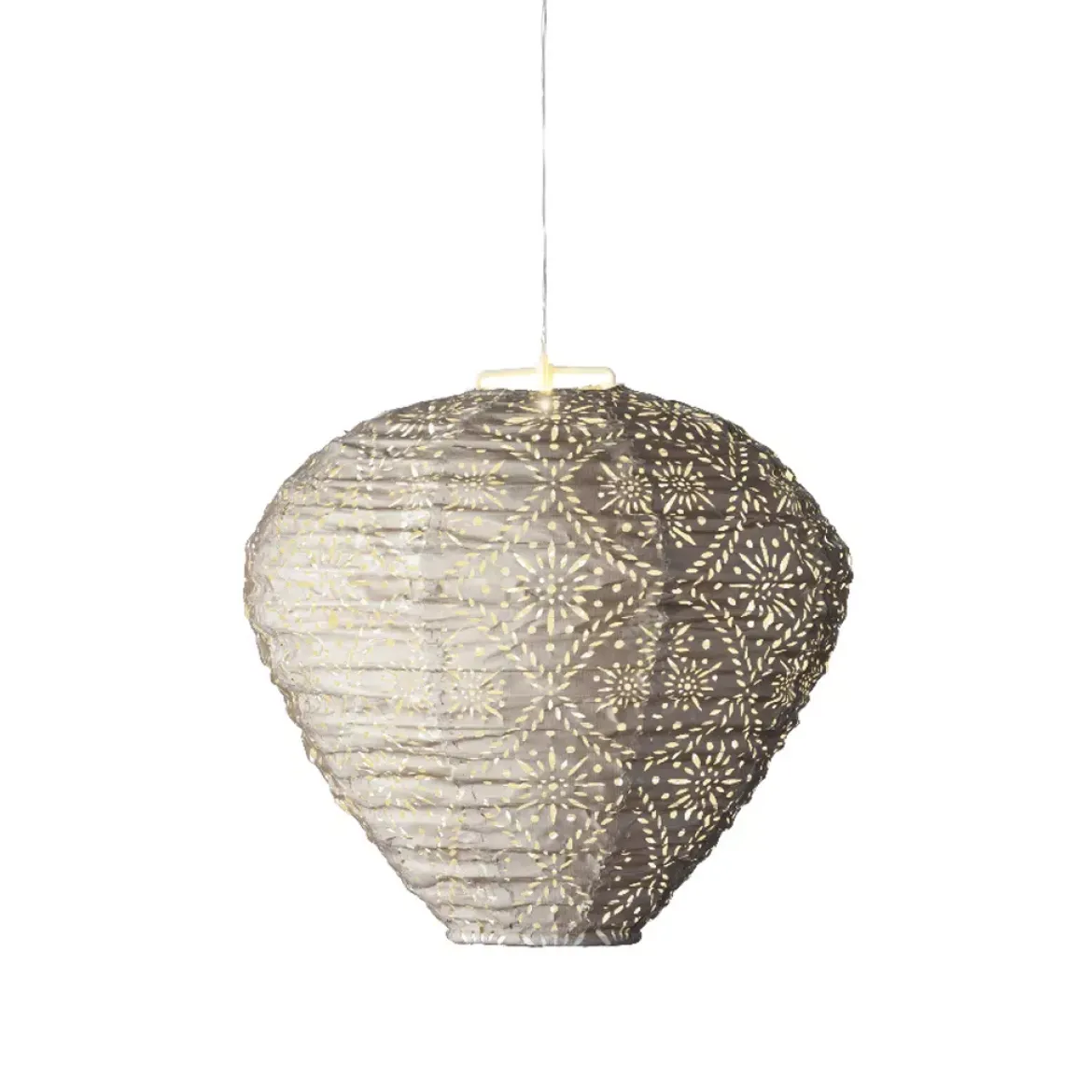 Lampada solare da giardino sospesa (H28 cm) Lanterna traforata Marrone chiaro