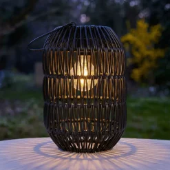 Lanterna da giardino solare LED (H24,5 cm) Toscane Nero