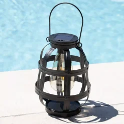Lanterna solare a LED (18,5 cm) Julia Nero