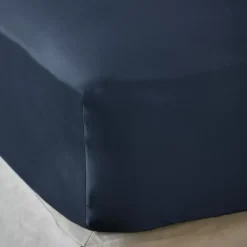 Lenzuola con angoli in raso di bambù (140 x 190 cm) Sienna Blu notte