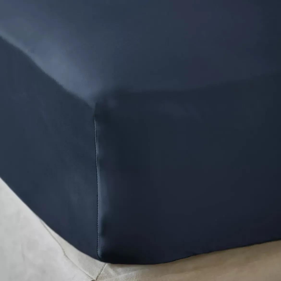 Lenzuola con angoli in raso di bambù (180 x 200 cm) Sienna Blu notte