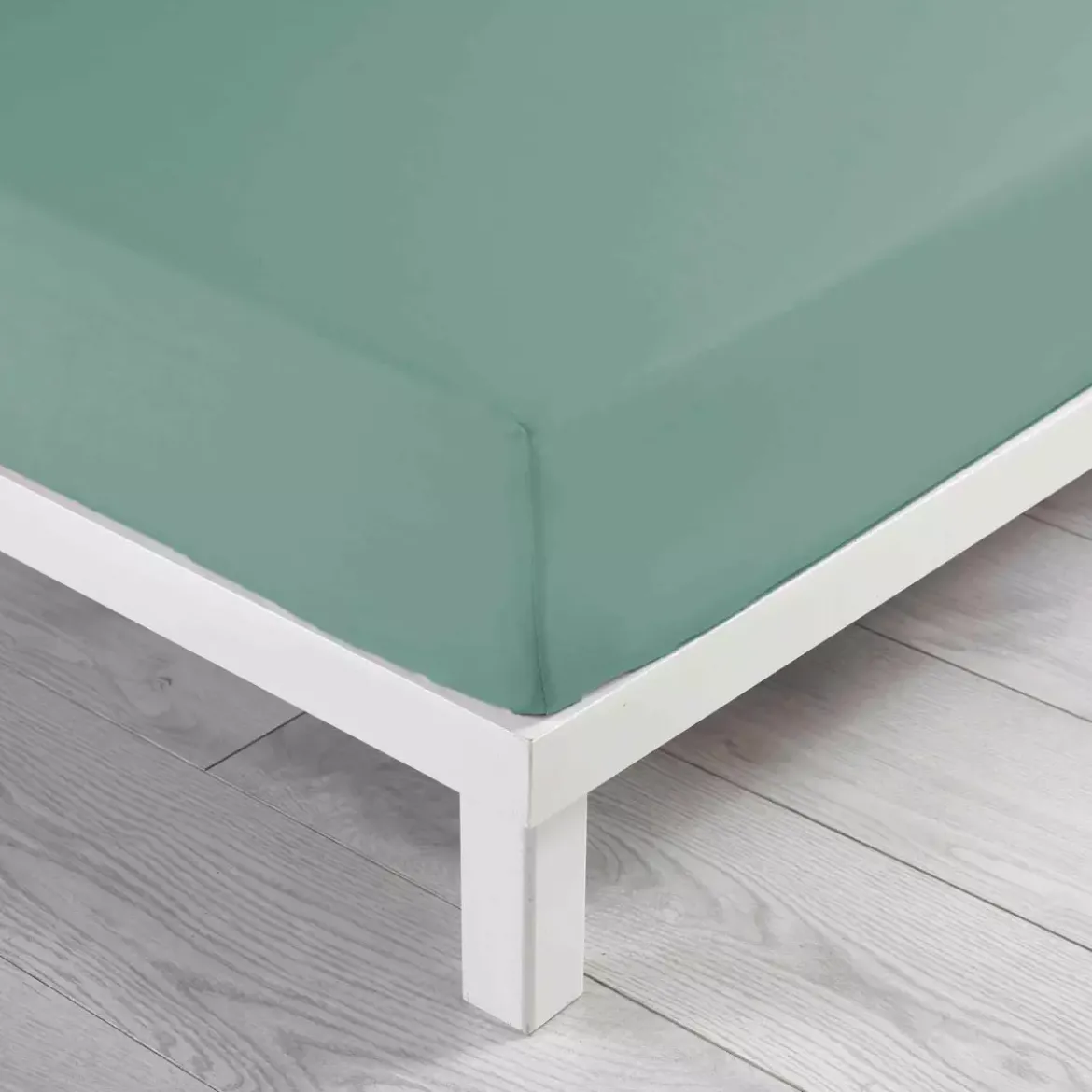 Lenzuolo con angoli cotone lavato (140 x 190 cm) Linette Verde salvia