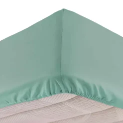 Lenzuolo con angoli cotone lavato (140 x 190 cm) Linette Verde salvia