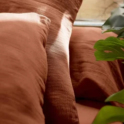 Lenzuolo con angoli di cotone (90 x 200 cm) Gaïa Terracotta