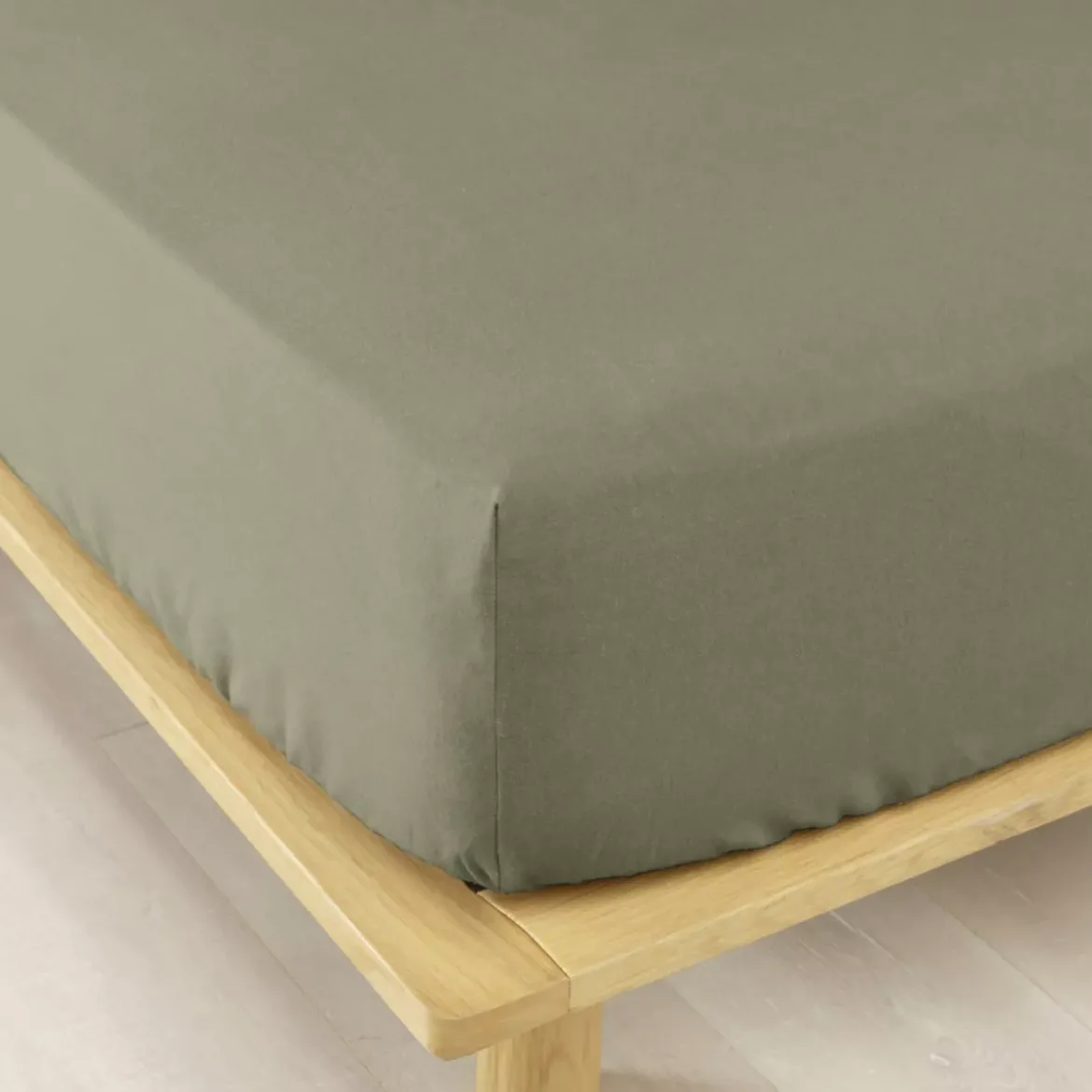 Lenzuolo con angoli flanella di cotone (90 x 190 cm) Nina Verde rosmarino