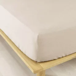 Lenzuolo con angoli flanella di cotone (140 x 190 cm) Nina Beige