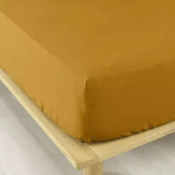 Lenzuolo con angoli flanella di cotone (140 x 190 cm) Nina Giallo ocra