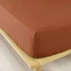 Lenzuolo con angoli flanella di cotone (180 x 200 cm) Nina Terracotta