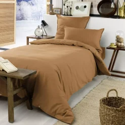 Lenzuolo con angoli flanella di cotone (90 cm) Théa Camel