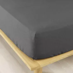 Lenzuolo con angoli flanella di cotone (140 cm) Théa Grigio antracite