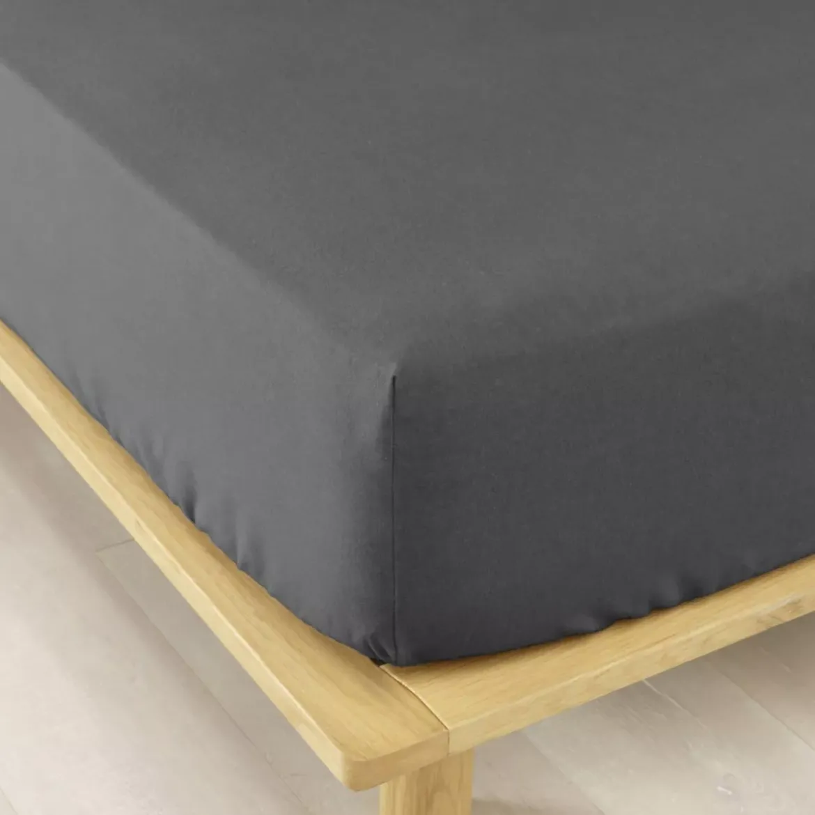 Lenzuolo con angoli flanella di cotone (90 x 190 cm) Nina Grigio antracite