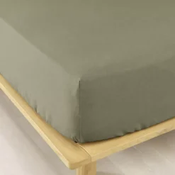 Lenzuolo con angoli flanella di cotone (90 cm) Théa Verde rosmarino