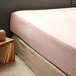 Lenzuolo con angoli garza di cotone (160 x 200 cm) Gaïa Rosa cipria