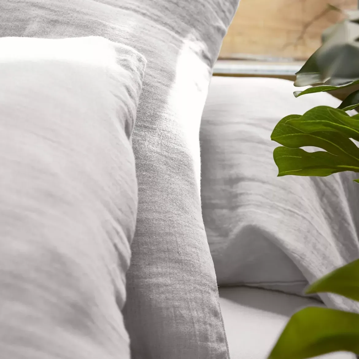 Lenzuolo con angoli garza di cotone (140 x 190 cm) Gaïa Grigio nuvola