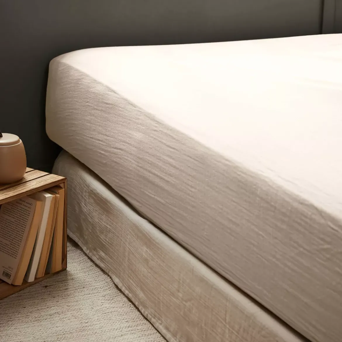 Lenzuolo con angoli garza di cotone (140 x 190 cm) Gaïa Beige pampa