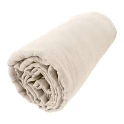 Lenzuolo con angoli garza di cotone (140 x 190 cm) Gaïa Beige pampa