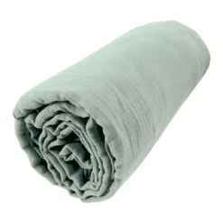 Lenzuolo con angoli garza di cotone (140 x 200 cm) Gaïa Verde eucalipto