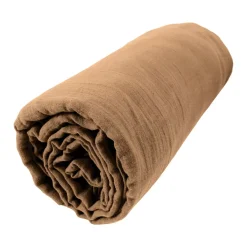 Lenzuolo con angoli garza di cotone (180 cm) Gaïa Camel