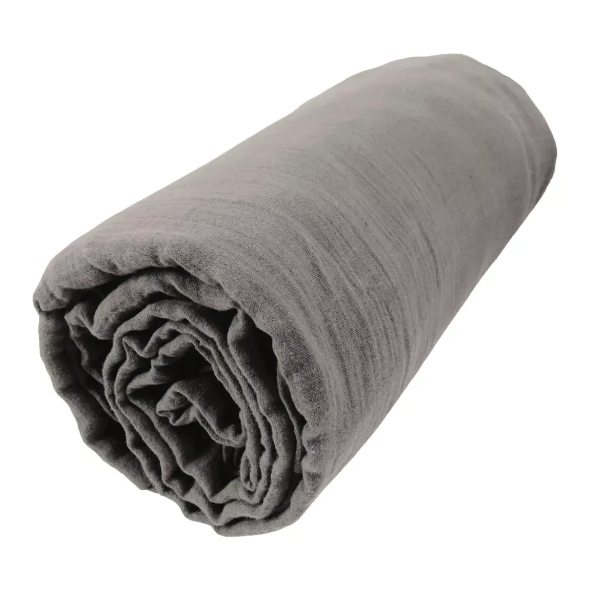 Lenzuolo con angoli garza di cotone (180 x 200 cm) Gaïa Grigio granito