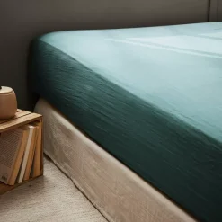 Lenzuolo con angoli garza di cotone (140 cm) Gaïa Blu anatra