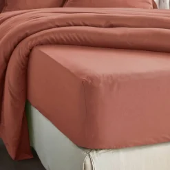 Lenzuolo con angoli in lyocell Tencel™ (180 x 200 cm) Olivia Terracotta