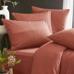 Lenzuolo con angoli in lyocell Tencel™ (90 x 200 cm) Olivia Terracotta