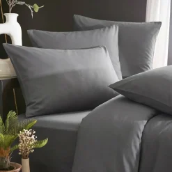 Lenzuolo con angoli in lyocell Tencel™ (90 x 200 cm) Olivia Granito Grigio