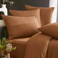 Lenzuolo con angoli in lyocell Tencel™ lavato (180 x 200 cm) Olivia Camel