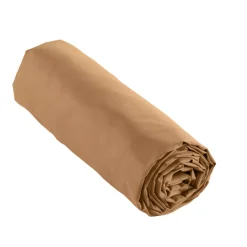 Lenzuolo con angoli in percalle di cotone (140 x 190 cm) Cali Camel