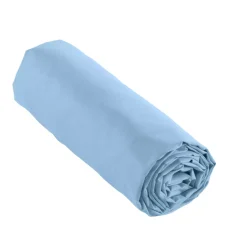 Lenzuolo con angoli in percalle di cotone (90 x 190 cm) Cali Azzurro