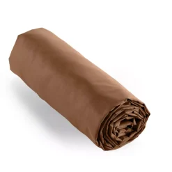 Lenzuolo con angoli percalle di cotone (140 x 190 cm) Cali Marrone cioccolato