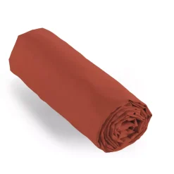 Lenzuolo con angoli percalle di cotone (140 x 190 cm) Cali Terracotta