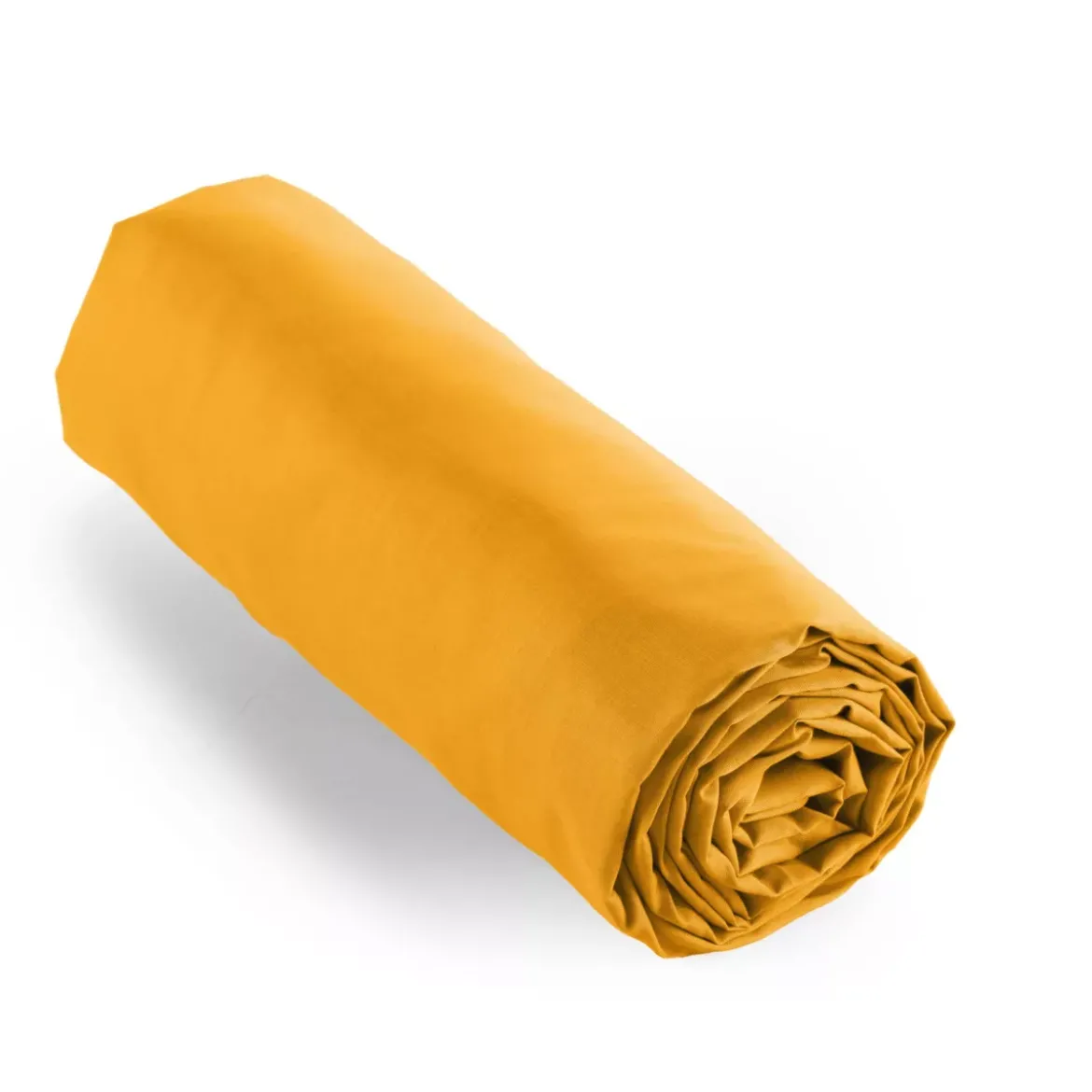 Lenzuolo con angoli percalle di cotone (90 cm) Cali Giallo senape