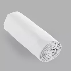 Lenzuolo con angoli percalle di cotone (90 cm) Cali Bianco