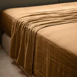 Lenzuolo sopra garza di cotone (270 x 300 cm) Gaïa Camel