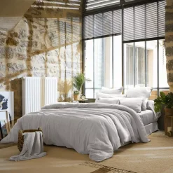 Lenzuolo sopra garza di cotone (240 x 300 cm) Gaïa Grigio nuvola