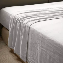Lenzuolo sopra garza di cotone (240 x 300 cm) Gaïa Grigio nuvola