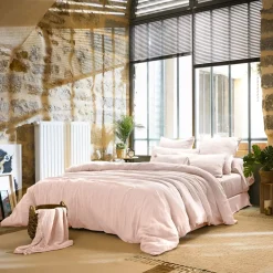Lenzuolo sopra garza di cotone (240 x 300 cm) Gaïa Rosa cipria