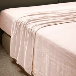 Lenzuolo sopra garza di cotone (240 x 300 cm) Gaïa Rosa cipria