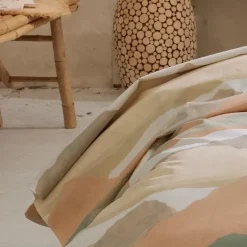 Lenzuolo sopra percalle di cotone (280 x 325 cm) Land Beige Gesso
