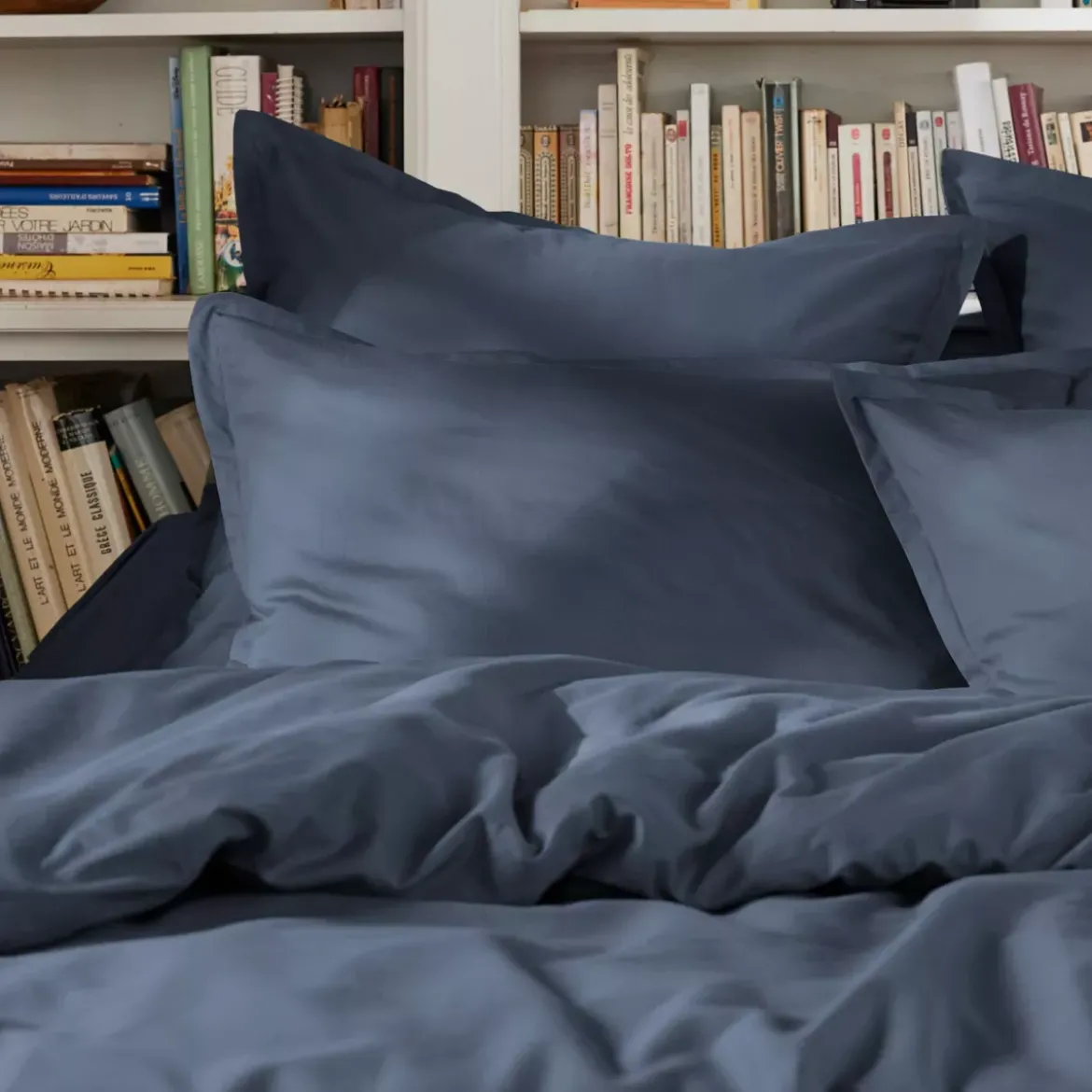 Lenzuolo sopra percalle di cotone (270 x 300 cm) Cali Blu marino
