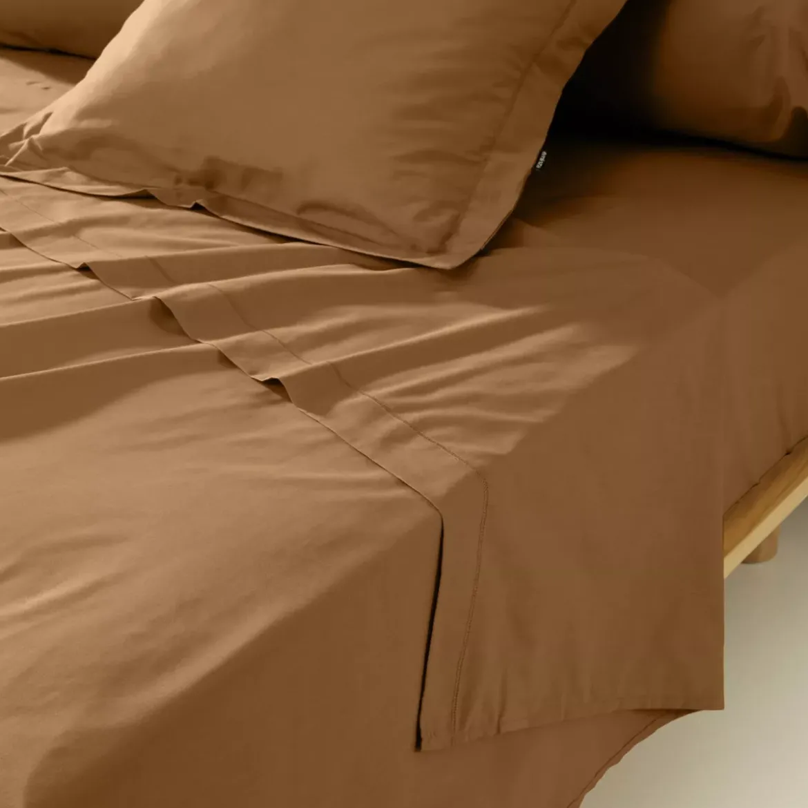 Lenzuolo sopra percalle di cotone (270 x 300 cm) Cali Camel
