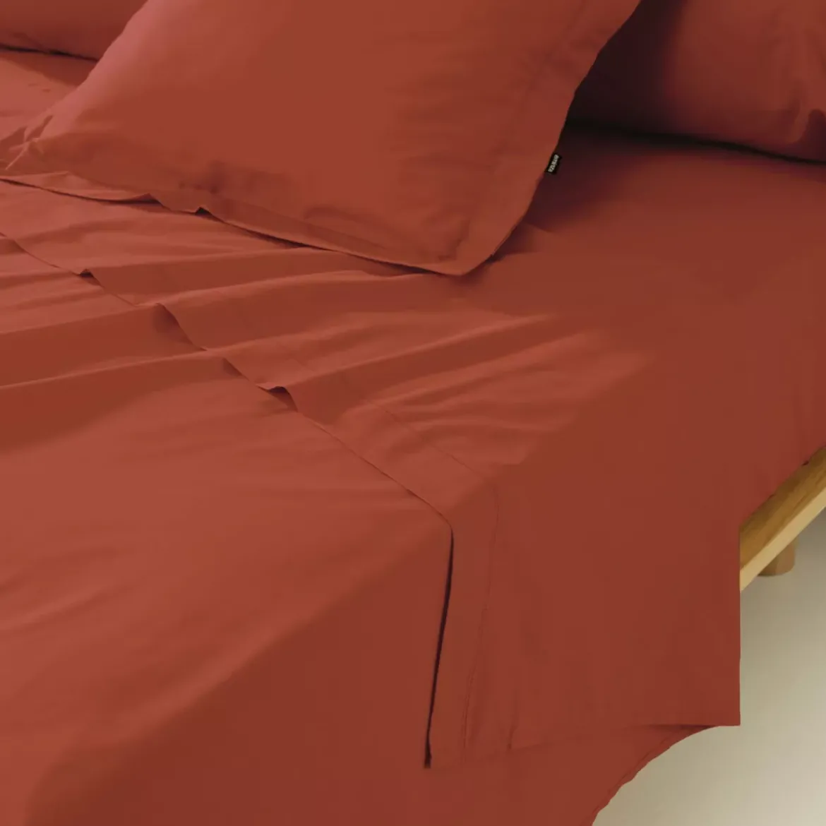 Lenzuolo sopra percalle di cotone (240 x 300 cm) Cali Terracotta