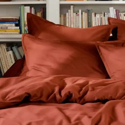 Lenzuolo sopra percalle di cotone (240 x 300 cm) Cali Terracotta
