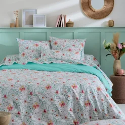 Lenzuolo sopra percalle di cotone (240 x 310 cm) Roxane Multicolore