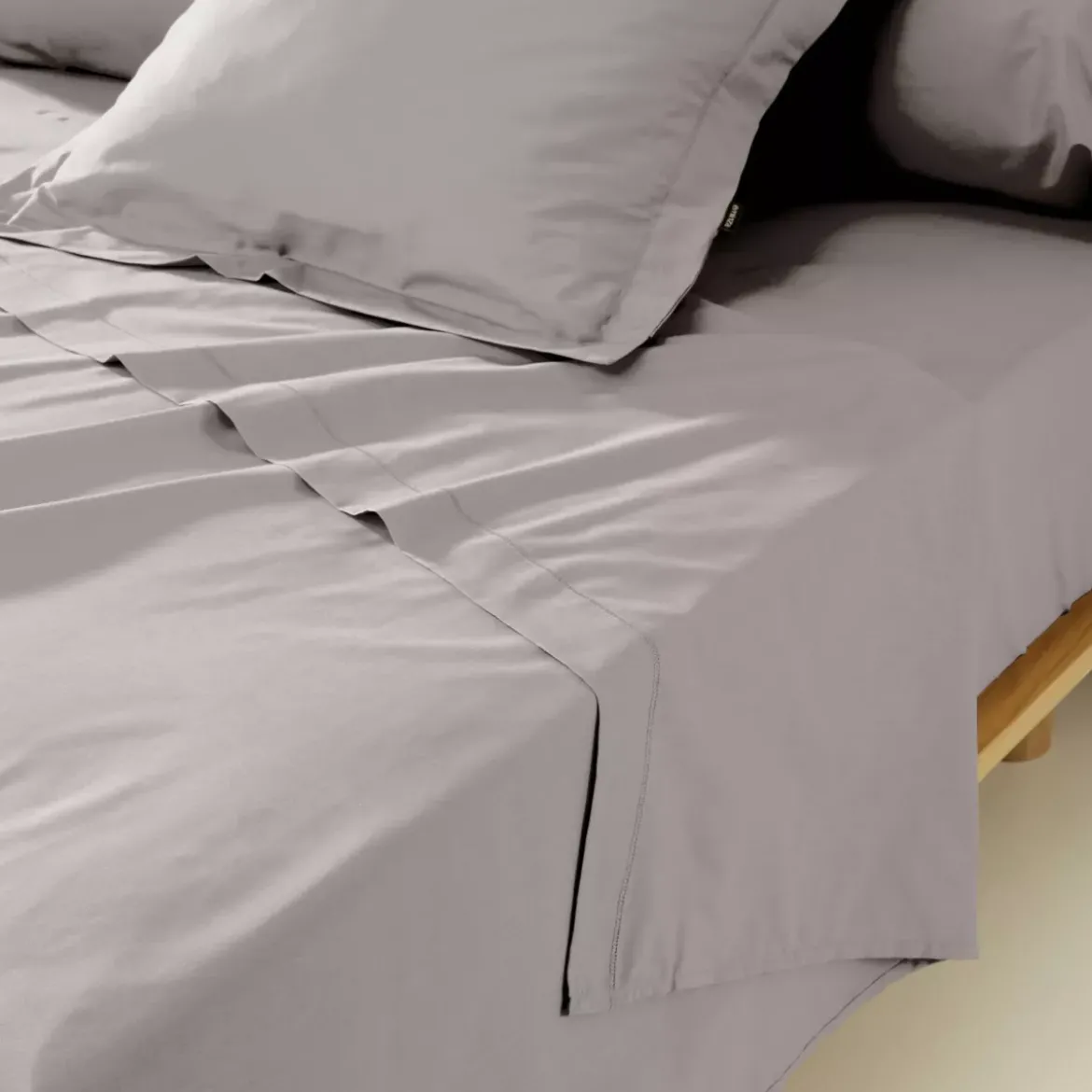 Lenzuolo sopra percalle di cotone (180 x 290 cm) Cali Grigio chiaro