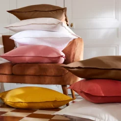Lenzuolo sopra percalle di cotone (270 x 300 cm) Cali Marrone cioccolato