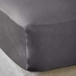 Lenzuolo sotto con angoli in raso di bambù (200 x 200 cm) Sienna Grigio granito