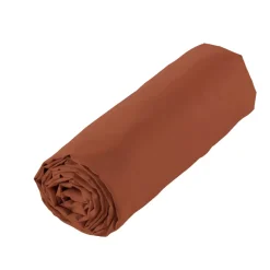 Lenzuolo sotto con angoli in percalle di cotone (180 x 200 cm) Diane Terracotta