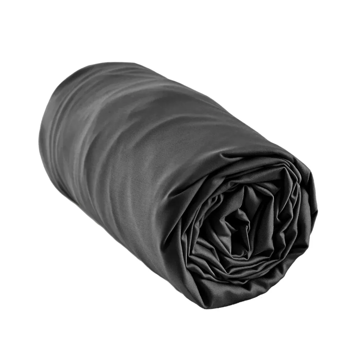 Lenzuolo sotto con angoli in raso di bambù (90 x 190 cm) Sienna Nero